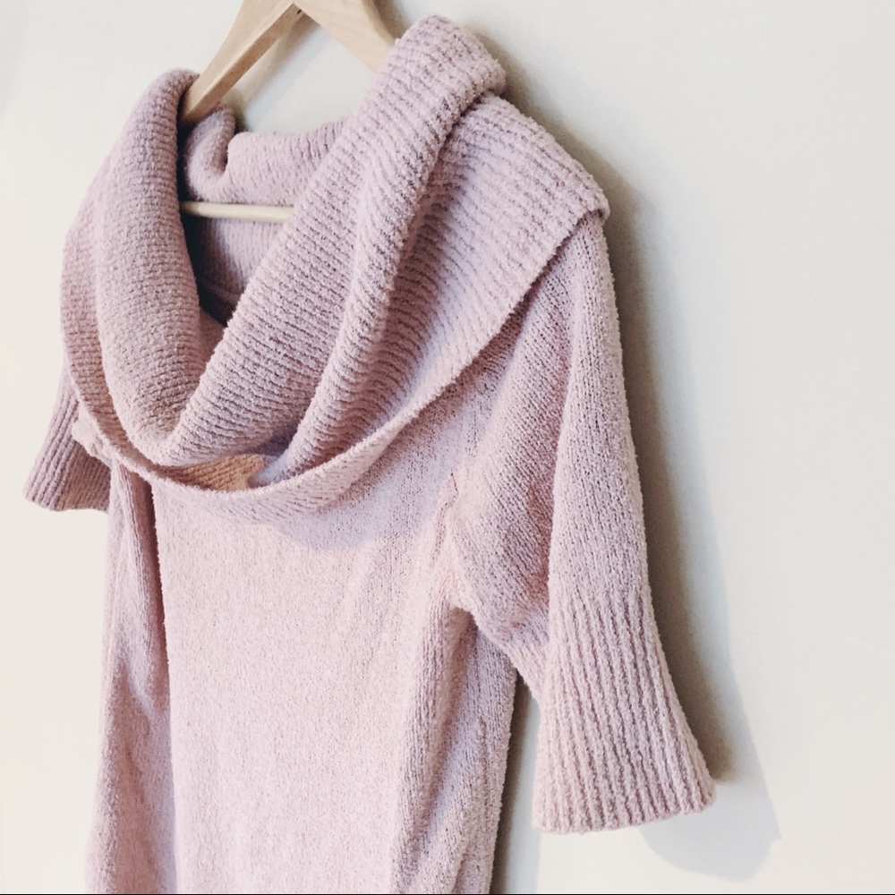 LOFT soft pink cowl neck oversized sweater